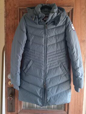 WOMENS PAJAR SLATE BLUE GRAY DOWN WINTER COAT S